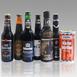 黒ビール6種6本+ドイツ産ソーセージ250g缶詰セット