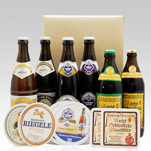 ☆誕生日ギフト☆ドイツビール 500ml×6種6本+専用コースター6枚セット