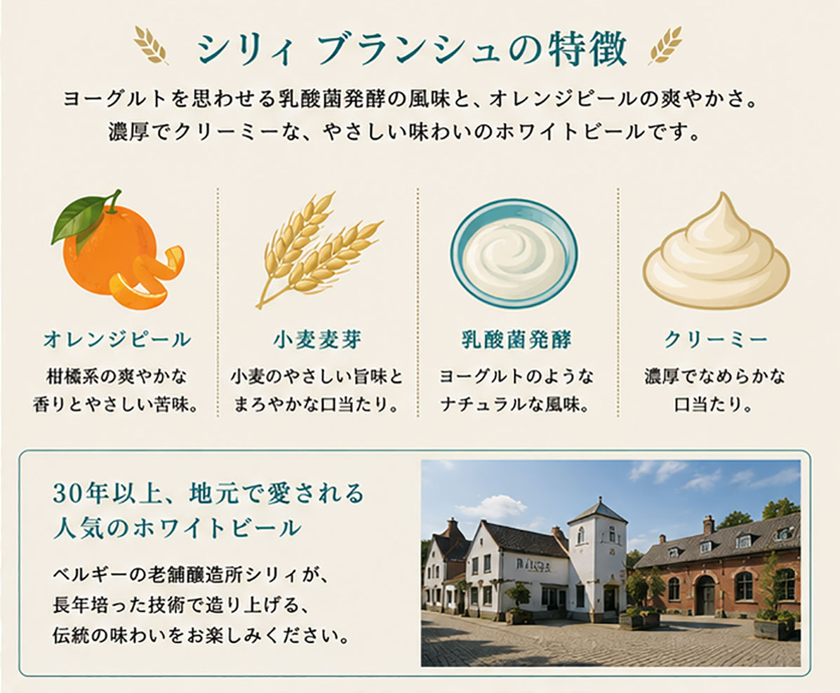 ベルギービール｜シリィ ブランシュ ホワイトビール250ml