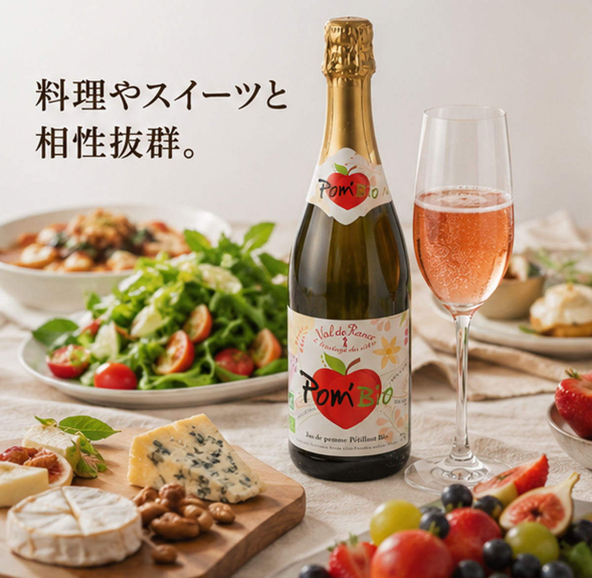 ノンアルコール・アップルスパークリングワイン ヴァルドランス ポムビオ シードル750ml